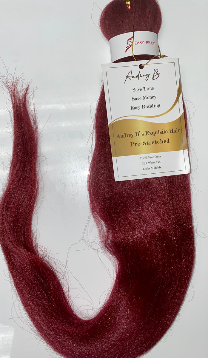 Burgundy Pre-stretched Braiding hair – The Audrey B Collection