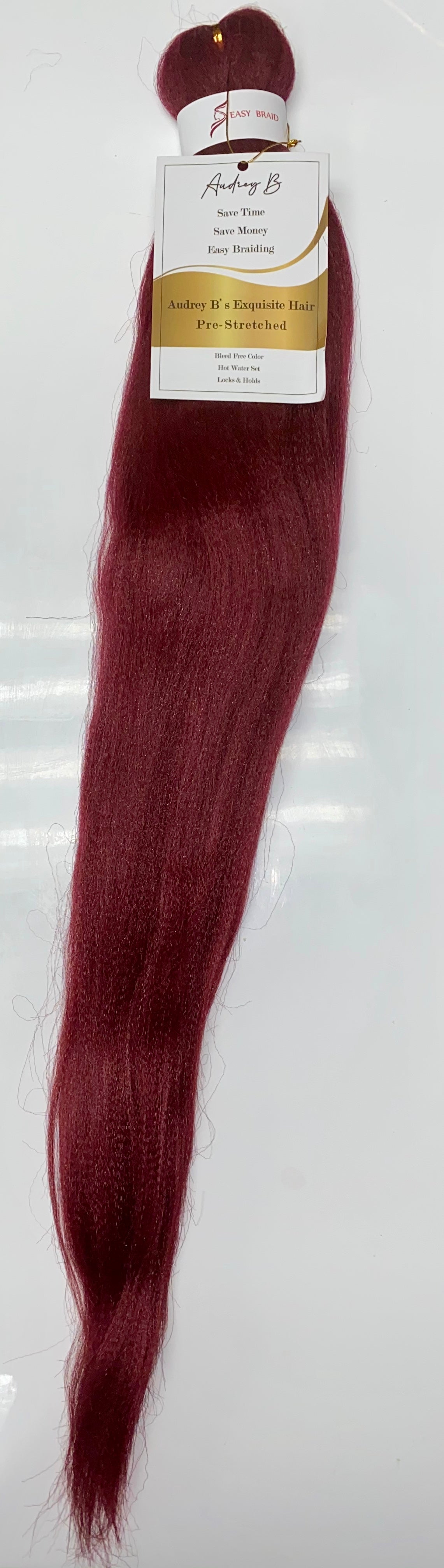 Burgundy Pre-stretched Braiding hair – The Audrey B Collection